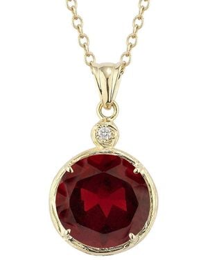 Reiss 14k 4.92 Ct. Tw. Diamond & Garnet Necklace - Red