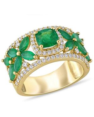 Diamond Select Cuts 14k 2.54 Ct. Tw. Diamond & Emerald Ring - Green
