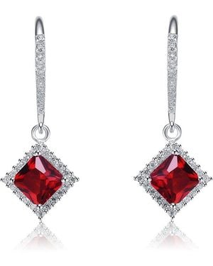 Genevive Jewelry Cz Dangle Earrings - Red