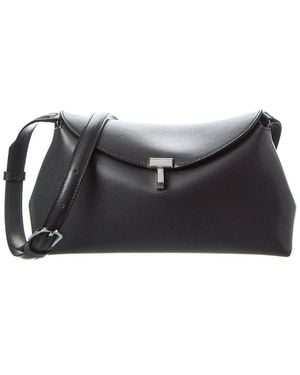 TOTEME T Lock Leather Shoulder Bag - Black