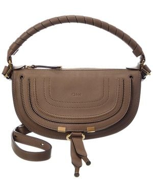 Chloé Marcie Mini Leather Shoulder Bag - Brown