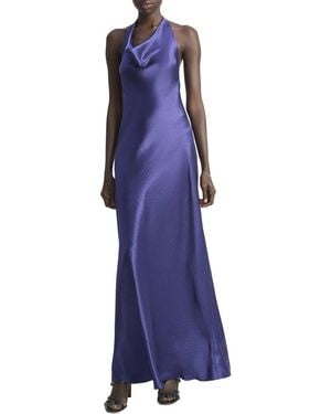 Vince Satin Cowl-Neck Maxi Dress - Purple