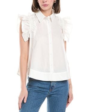 Stellah Ruffle Sleeve Blouse - White