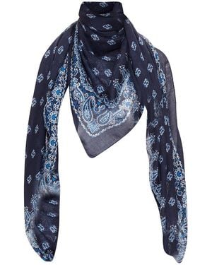 Saint Laurent 2016 Cashmere Paisley Scarf (Authentic Pre-Loved) - Blue