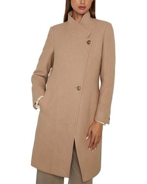 Reiss Maude Wool-Blend Mid Length Coat - Brown