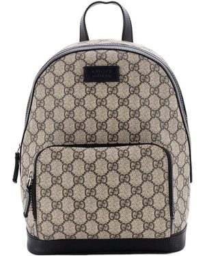 Gucci Zip Pocket Backpack GG Coated Small (authentic Pre-loved) - Gray
