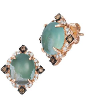 Le Vian Peacock Aquaprase 14K Rose 4.38 Ct. Tw. Diamond & Aquaprase Candy Cocktail Earrings - Multicolour
