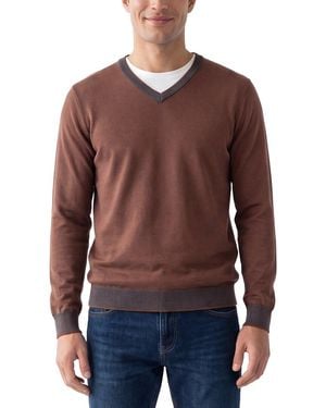 RAFFI Birdseye V-Neck Jumper - Red