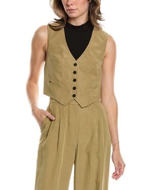AllSaints Deri Lyn Linen-blend Waistcoat - Green