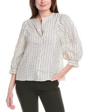 Ba&sh Lioba Linen-Blend Blouse - Gray