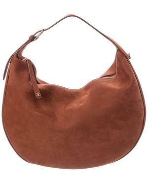 Celine Lulu Large Suede Hobo Bag - Brown