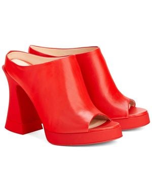 Agl Attilio Giusti Leombruni Janis Mule Leather Mule - Red