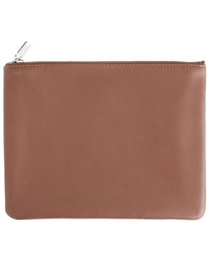 ROYCE New York New York Leather Zippered Travel Organizer Pouch - Brown