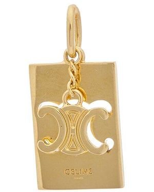 Celine Triomphe Interlocked Pendant - Metallic