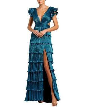 Mac Duggal Ruffle Long Dress - Blue