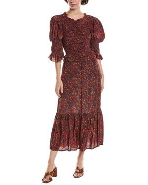 Sea Lana Smocked Midi Dress - Red