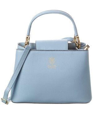 Italian Leather Crossbody - Blue