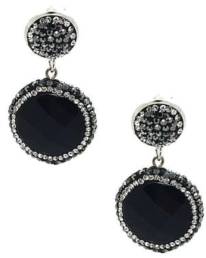 Eye Candy LA Gemstone Drop Earrings - Black