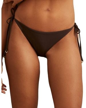 Reiss Riah Side Tie Bikini Bottom - Brown