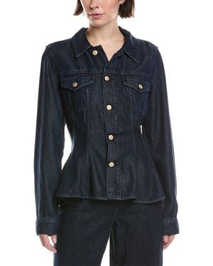 7 For All Mankind Flounce Trucker Jacket - Blue