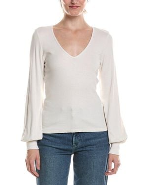 Michael Stars Olivia Balloon Sleeve Top - White