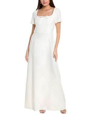 Carolina Herrera Square Neck Gown - White