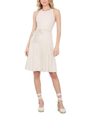 Alice + Olivia Leandra Linen-Blend Midi Dress - Natural