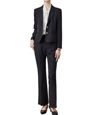 Olivia Taylor 2Pc Jacket & Pant Set - Black
