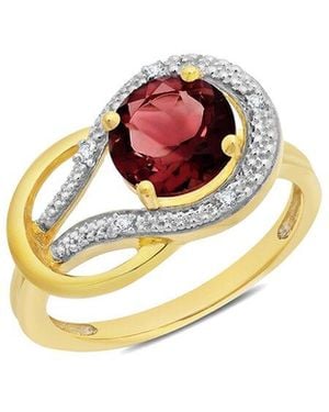 MaxColor 10k 2.25 Ct. Tw. Diamond & Garnet Eternity Ring - White