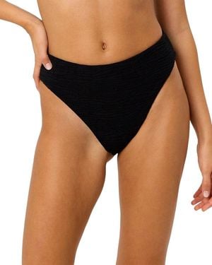 La Porte Monica High-Waisted Cheeky Bikini Bottom - Black