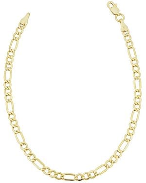 Italian Gold 14k Figaro Chain Bracelet - Metallic