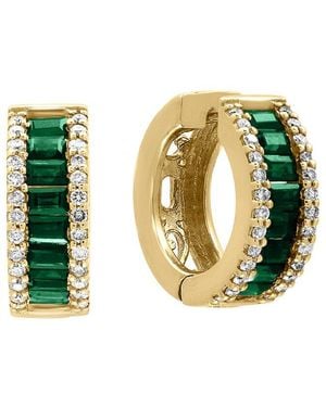 Effy Fine Jewelry 14K 1.49 Ct. Tw. Diamond & Emerald Earrings - Green