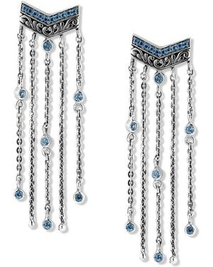 Samuel B. Silver 0.76 Ct. Tw. Blue Topaz Drop Earrings - White
