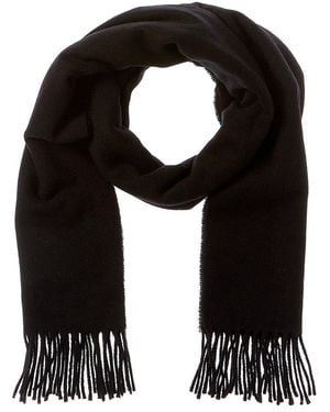 La Fiorentina Fringe Wool Scarf - Black