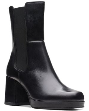Clarks Pique Up Leather Boot - Black