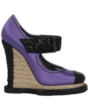 Bottega Veneta Leather Wedge Sandal - Blue