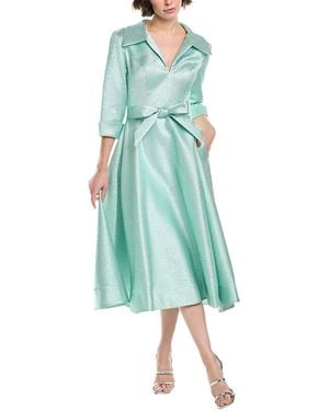 Jovani Textured Metallic Midi Dress - Blue