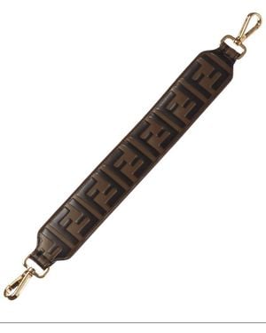 Fendi Mini Strap You Leather Shoulder Strap - Brown