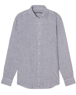 Robert Talbott Morgan Stripe Linen Shirt - Blue