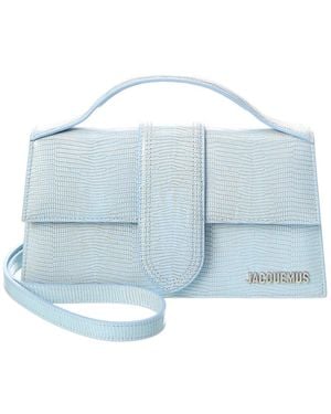Jacquemus The Bambino Small Lizard-Embossed Leather Shoulder Bag - Blue