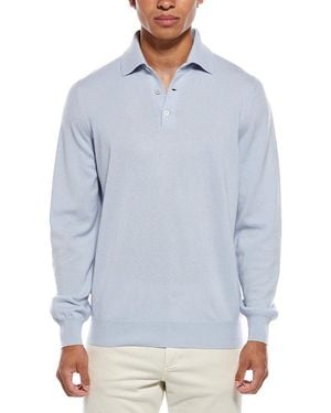 Brunello Cucinelli Knit Cashmere Polo Shirt - Blue