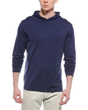 Peter Millar Excursionist Flex Wool-Blend Hoodie - Blue