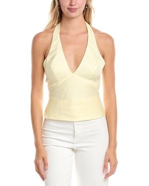 Bardot Paola Linen Halter Top - White