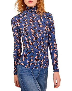 Ulla Johnson Aurelia Jersey Turtleneck Top - Blue