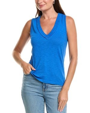 Project Social T Let Me Know Slub V Neck Tank - Blue
