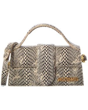 Jacquemus The Bambino Cobra-Embossed Leather Shoulder Bag - Metallic