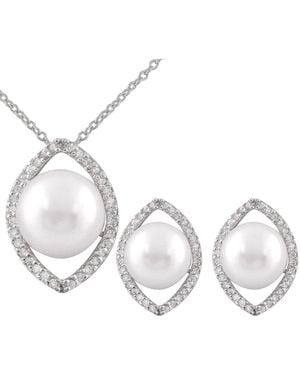 Splendid 10Mm Pearl Cz Set - Metallic