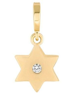 Karma and Luck Plated Cz Pendant Charm - Metallic