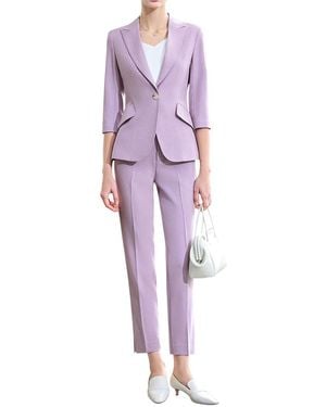 Bossy Chic Blazer & Pant Set - Purple