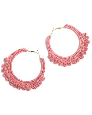 Shiraleah Emme Crocheted Hoops - Pink